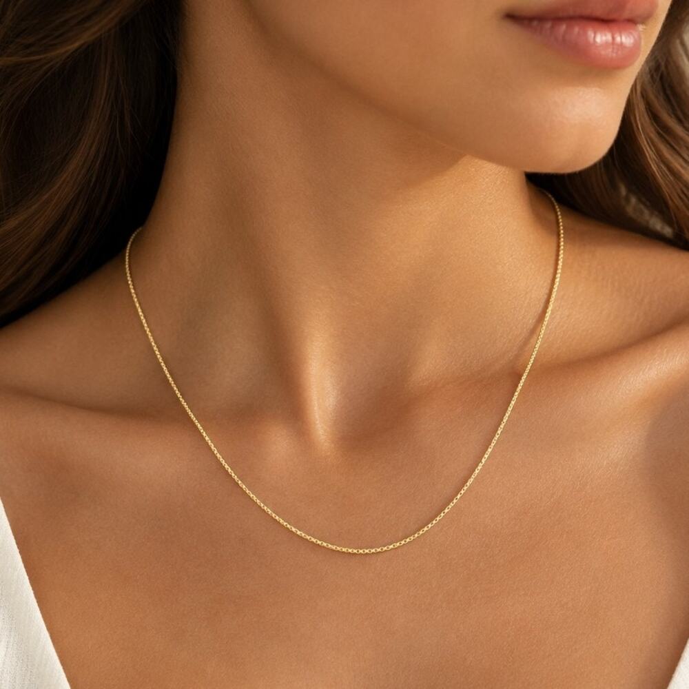 Vintage Italy 925 Sterling Silver Minimalist Box Chain Necklace 20in 4.7g